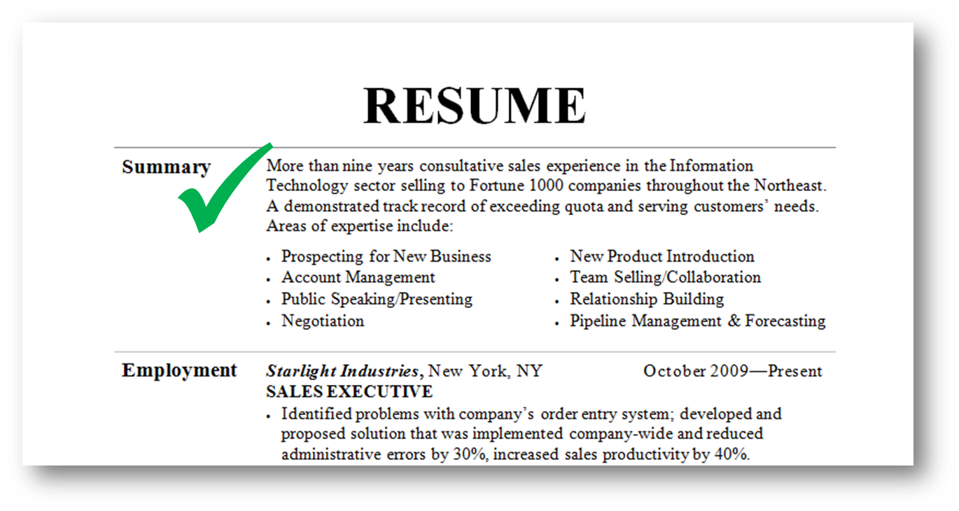 Resume Summary