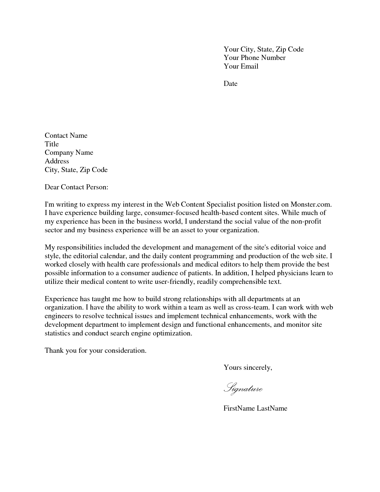 15 Cover Letter For Job Sample Cover Letter Example Cover Letter 