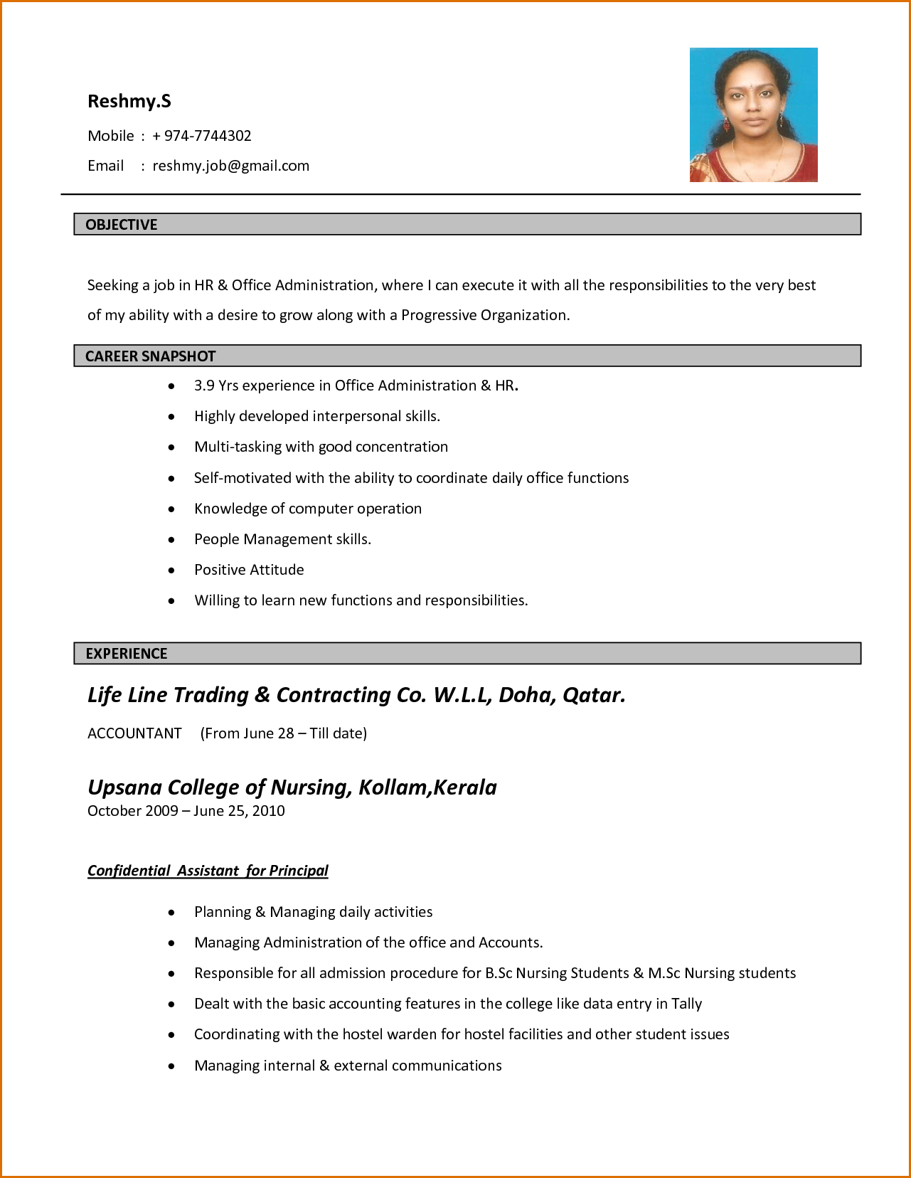 Biodata Resume
