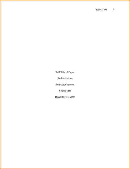 college essay cover page apa
